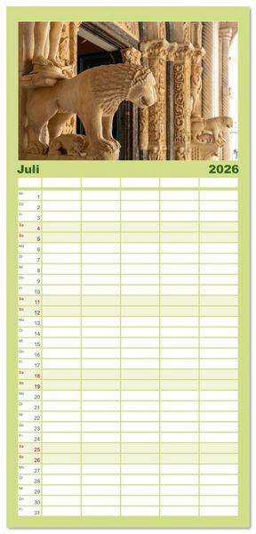 Produktbild: Familienplaner 2026 - Kroatien - Welterbe Trogir mit 5 Spalten (Wandkalender, 21 x 45 cm) CALVENDO