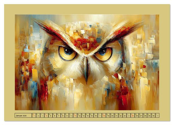 Produktbild: Majest&auml;ten der L&uuml;fte. Raubv&ouml;gel zwischen Himmel und Kunst (hochwertiger Premium Wandkalender 2026 DIN A2 quer), Kunstdruck in Hochglanz