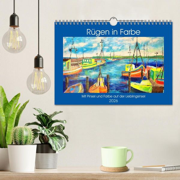 Produktbild: R&uuml;gen in Farbe - Mit Pinsel und Farbe auf der Lieblingsinsel (Wandkalender 2026 DIN A4 quer), CALVENDO Monatskalender