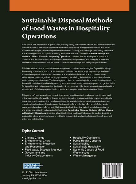 Produktbild: Sustainable Disposal Methods of Food Wastes in Hospitality Operations