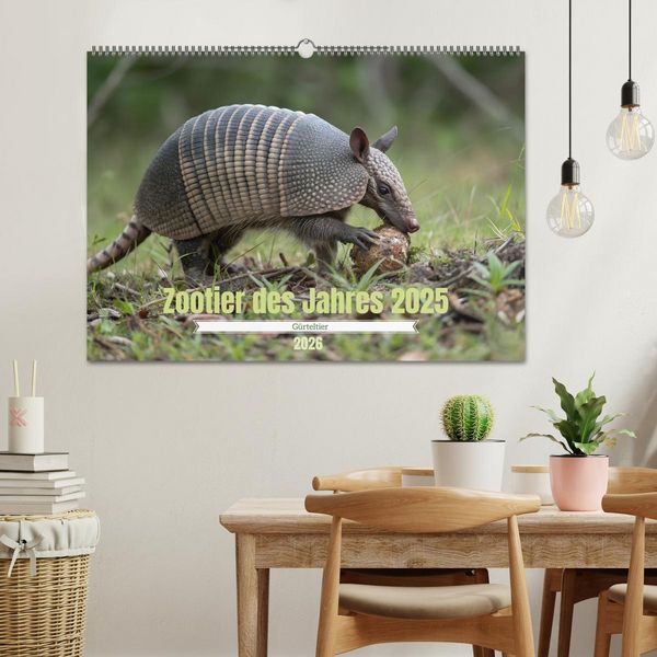 Produktbild: Zootier des Jahres 2025 - G&uuml;rteltier (Wandkalender 2026 DIN A2 quer), CALVENDO Monatskalender
