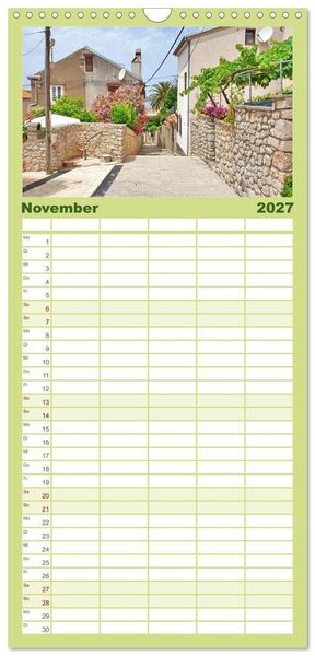 Produktbild: Familienplaner 2027 - Die Insel Cres - Raue Sch&ouml;nheit in Kroatien mit 5 Spalten (Wandkalender, 21 x 45 cm) CALVENDO
