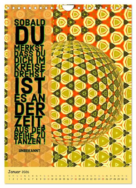 Produktbild: Zeit f&uuml;r...Ver&auml;nderungen mit Weisheiten und Zitaten (Wandkalender 2026 DIN A4 hoch), CALVENDO Monatskalender