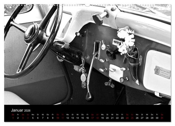 Produktbild: Citro&euml;n 11 CV Traction Avant in schwarzweiss (hochwertiger Premium Wandkalender 2026 DIN A2 quer), Kunstdruck in Hochglanz