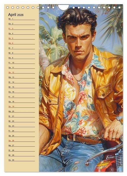 Produktbild: Verwegene Jungs. Pin-up-M&auml;nner im Stil der 50er Jahre (Wandkalender 2026 DIN A4 hoch), CALVENDO Monatskalender