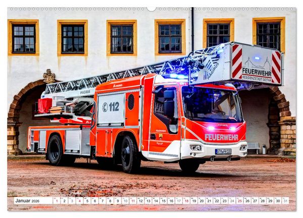 Produktbild: Feuerwehrfahrzeuge (Wandkalender 2026 DIN A2 quer), CALVENDO Monatskalender