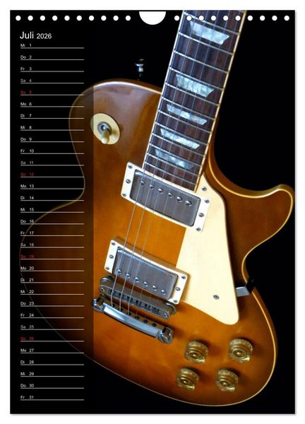 Produktbild: ROCKGITARREN in Szene gesetzt / Geburtstagskalender (Wandkalender 2026 DIN A4 hoch), CALVENDO Monatskalender