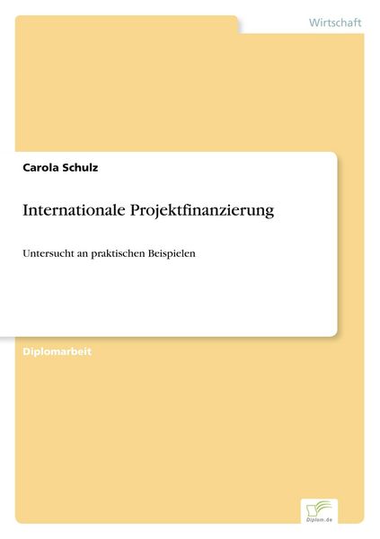 Produktbild: Internationale Projektfinanzierung