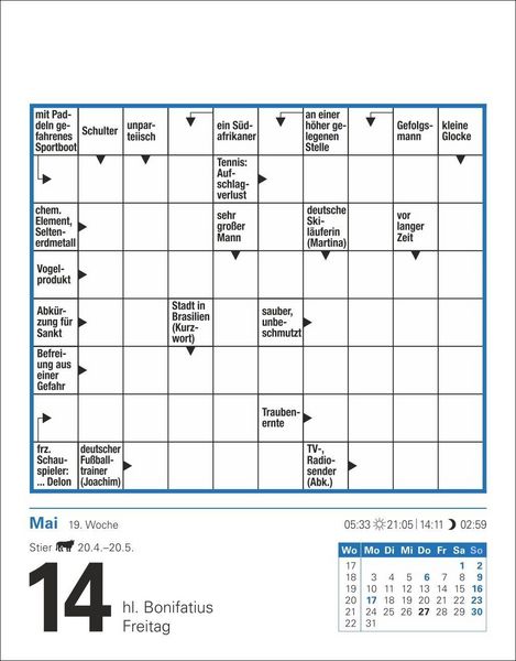 Produktbild: Kreuzwortr&auml;tsel Tagesabrei&szlig;kalender 2027