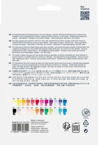 Produktbild: Faber-Castell Tuschestift Dual Marker Goldfaber Aqua, 24er Set