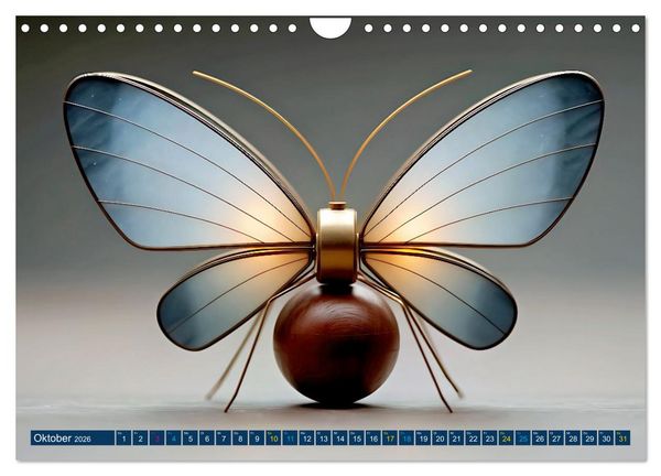 Produktbild: Artwork Schmetterlinge - Filigrane Leichtigkeit (Wandkalender 2026 DIN A4 quer), CALVENDO Monatskalender