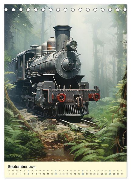 Produktbild: Steampunk Lokomotiven (Tischkalender 2026 DIN A5 hoch), CALVENDO Monatskalender