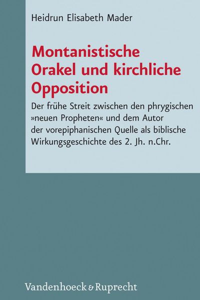 Produktbild: Montanistische Orakel und kirchliche Opposition