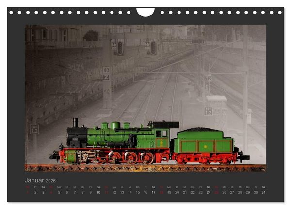 Produktbild: Dampflokomotiven in Spur N (Wandkalender 2026 DIN A4 quer), CALVENDO Monatskalender