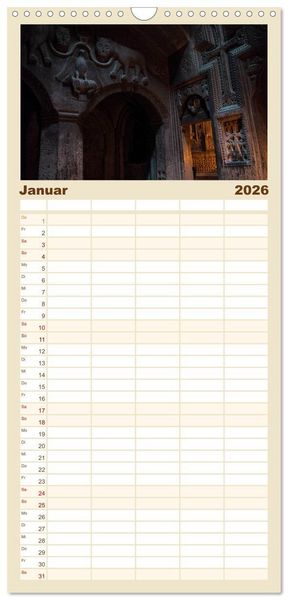 Produktbild: Familienplaner 2026 - ARMENIEN - Land der fr&uuml;hen Christen mit 5 Spalten (Wandkalender, 21 x 45 cm) CALVENDO