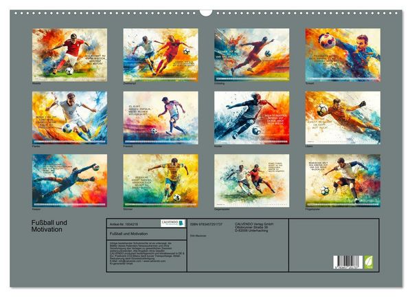 Produktbild: Fu&szlig;ball und Motivation (Wandkalender 2026 DIN A2 quer), CALVENDO Monatskalender