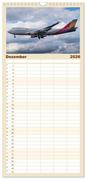 Produktbild: Familienplaner 2026 - Boeing 747 Kalender mit 5 Spalten (Wandkalender, 21 x 45 cm) CALVENDO