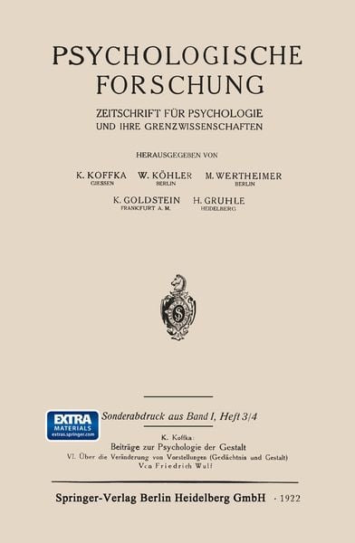 Psychologische Forschung, Taschenbuch von Friedrich Wulf, Springer Berlin, 9783662280751