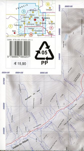 Produktbild: Carta n. 3. Val Susa, val Cenischia, Rocciamelone, val Chisone. Carta dei sentieri e stradale 1:25.000