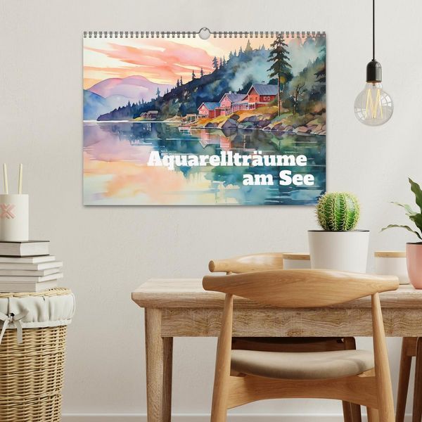 Produktbild: Aquarelltr&auml;ume am See (Wandkalender 2026 DIN A3 quer), CALVENDO Monatskalender