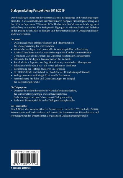 Produktbild: Dialogmarketing Perspektiven 2018/2019
