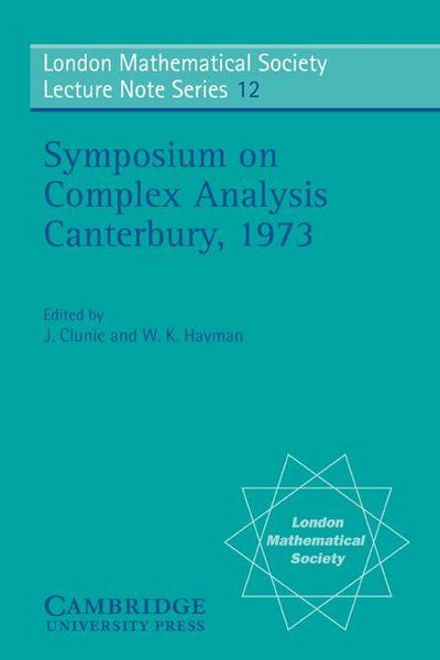 Produktbild: Proceedings of the Symposium on Complex Analysis Canterbury 1973