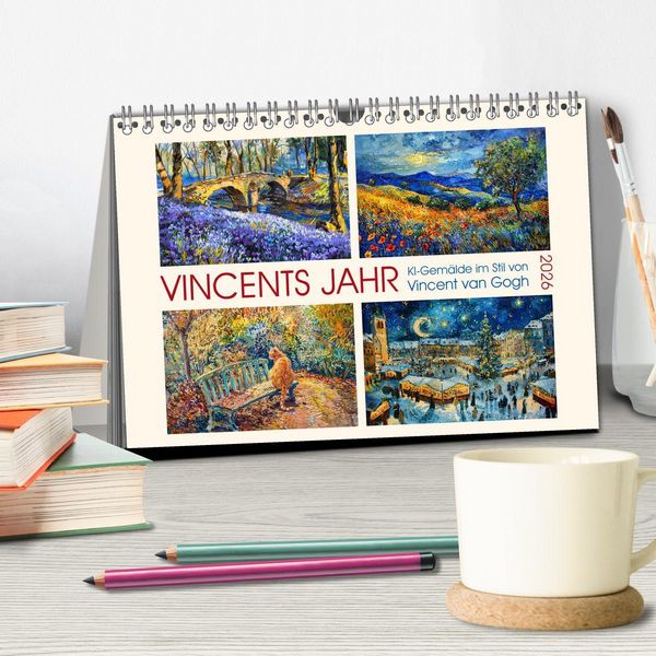 Produktbild: Vincents Jahr (Tischkalender 2026 DIN A5 quer), CALVENDO Monatskalender