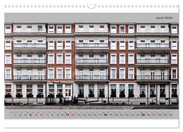 Produktbild: London Street Fronts 2026 / UK-Version (Wall Calendar 2026 DIN A3 landscape), CALVENDO 12 Month Wall Calendar