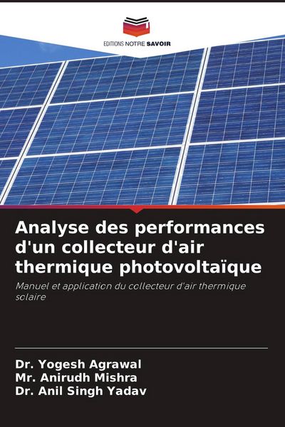 Produktbild: Analyse des performances d'un collecteur d'air thermique photovolta&iuml;que
