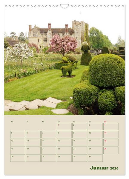 Produktbild: Schl&ouml;sser und G&auml;rten in England (Wandkalender 2026 DIN A3 hoch), CALVENDO Monatskalender