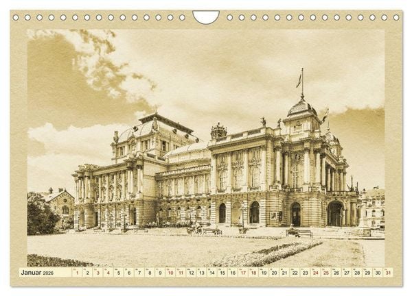 Produktbild: Zagreb &ndash; Ein Kalender im Zeitungsstil (Wandkalender 2026 DIN A4 quer), CALVENDO Monatskalender