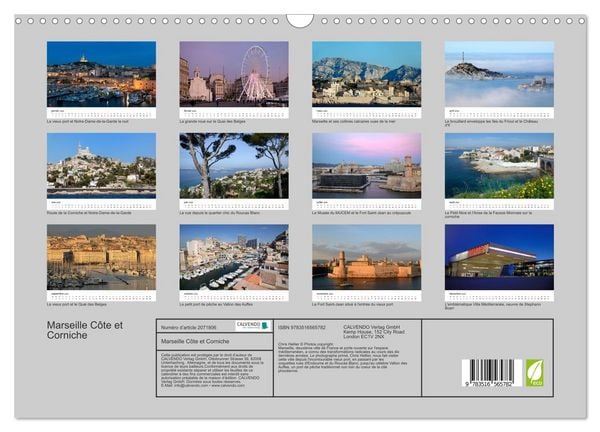 Produktbild: Marseille C&ocirc;te et Corniche (Calendrier mural 2026 DIN A3 vertical), CALVENDO calendrier mensuel