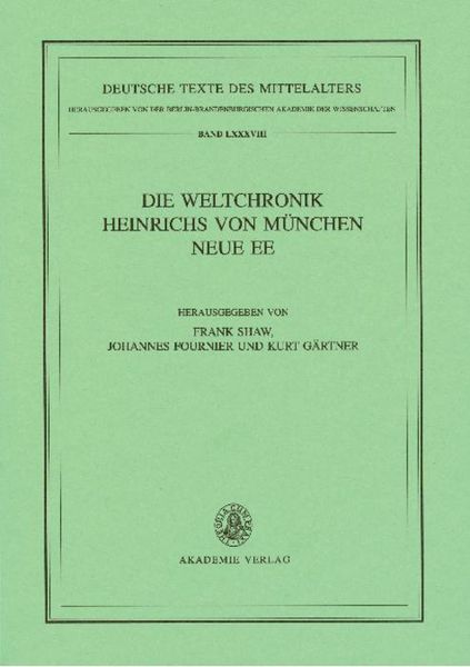 Produktbild: Die Weltchronik Heinrichs von M&uuml;nchen. Neue Ee