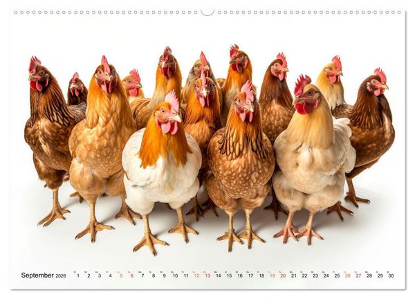 Produktbild: H&uuml;hner Alarm (hochwertiger Premium Wandkalender 2026 DIN A2 quer), Kunstdruck in Hochglanz