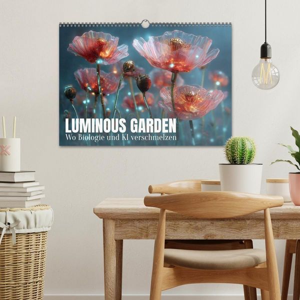 Produktbild: Luminous Garden. Wo Biologie und KI verschmelzen (Wandkalender 2027 DIN A3 quer), CALVENDO Monatskalender