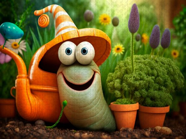 Produktbild: CALVENDO Puzzle Gartenschnecke | 1000 Teile Lege-Gr&ouml;&szlig;e 64x48cm Foto-Puzzle f&uuml;r gl&uuml;ckliche Stunden