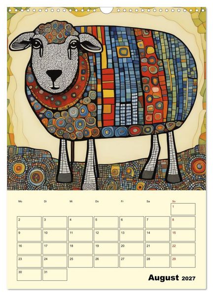 Produktbild: Farbenfrohe Tiermalerei (Wandkalender 2027 DIN A3 hoch), CALVENDO Monatskalender