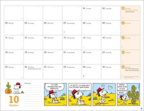 Produktbild: Peanuts Monatsplaner 2027