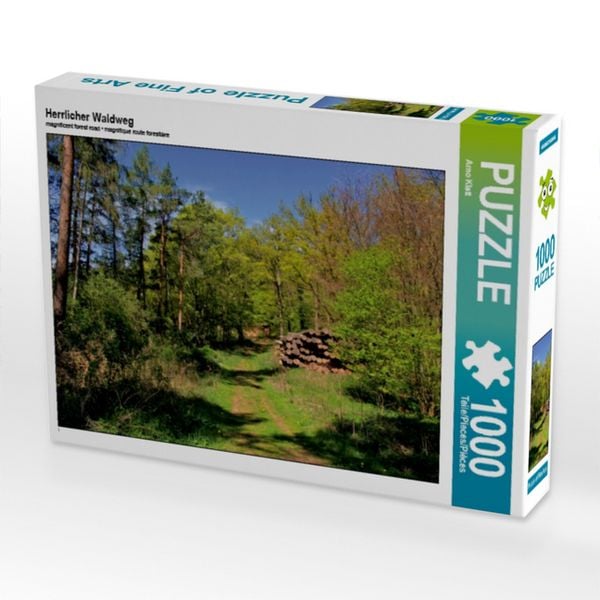 Produktbild: CALVENDO Puzzle Herrlicher Waldweg | 1000 Teile Lege-Gr&ouml;&szlig;e 64x48cm Foto-Puzzle f&uuml;r gl&uuml;ckliche Stunden