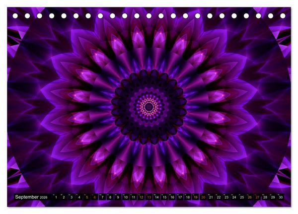 Produktbild: Energie - Mandalas, Spiritualit&auml;t durch die Farbe Lila (Tischkalender 2026 DIN A5 quer), CALVENDO Monatskalender