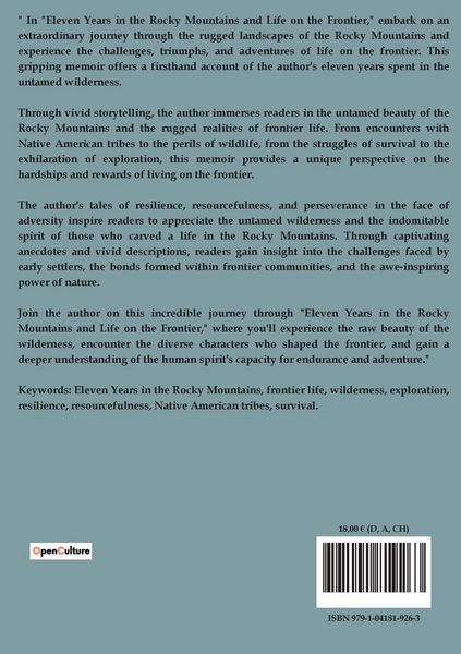 Produktbild: Eleven Years In The Rocky Mountains And Life On The Frontier
