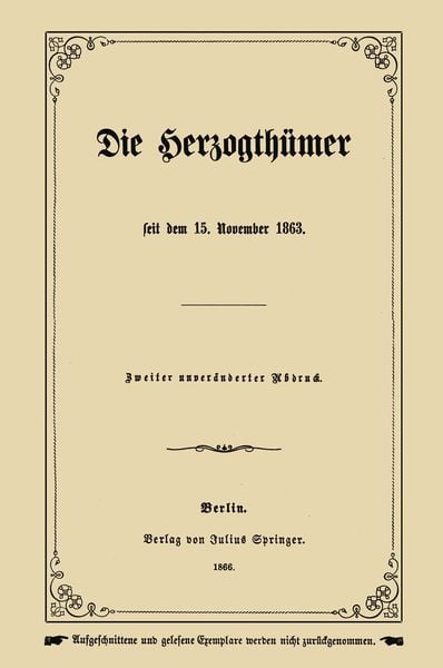 Die Herzogthümer, Taschenbuch von NA Ungern-Sternberg, Springer Berlin, 978-3-642-94121-4