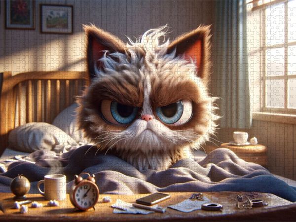 Produktbild: CALVENDO Puzzle Morgendlicher Katzenjammer: Der Weckruf des Lebens | 1000 Teile Lege-Gr&ouml;&szlig;e 64x48cm Foto-Puzzle f&uuml;r gl&uuml;ckliche Stunden