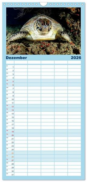 Produktbild: Familienplaner 2026 - Unterwasserwelt Christmas Island mit 5 Spalten (Wandkalender, 21 x 45 cm) CALVENDO