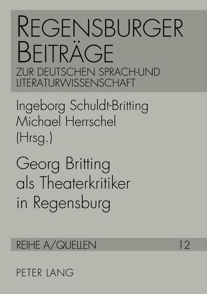 Produktbild: Georg Britting als Theaterkritiker in Regensburg