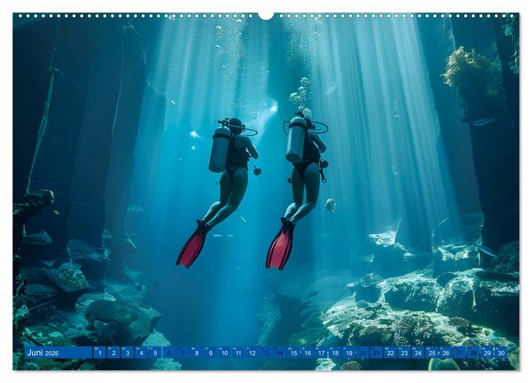 Produktbild: Erlebe mit mir verzaubernde Unterwasserwelten Tauchen (hochwertiger Premium Wandkalender 2026 DIN A2 quer), Kunstdruck in Hochglanz