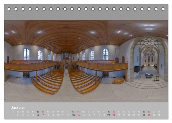 Produktbild: Backnang - Panoramablicke in die Stiftskirche (Tischkalender 2026 DIN A5 quer), CALVENDO Monatskalender