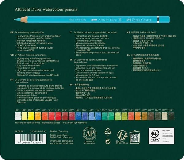 Produktbild: Faber-Castell Aquarellstifte Albrecht D&uuml;rer, 24er Set Metalletui