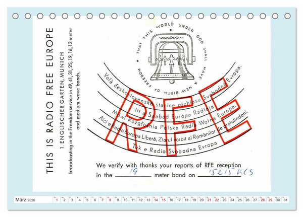 Produktbild: Rundfunk in Deutschland - Historische QSL-Karten (Tischkalender 2026 DIN A5 quer), CALVENDO Monatskalender