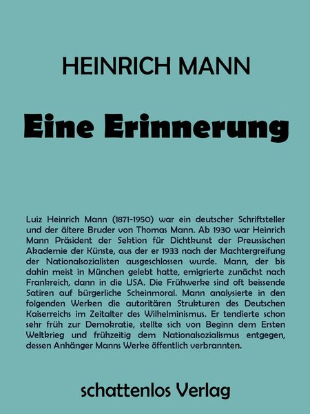 Produktbild: Eine Erinnerung